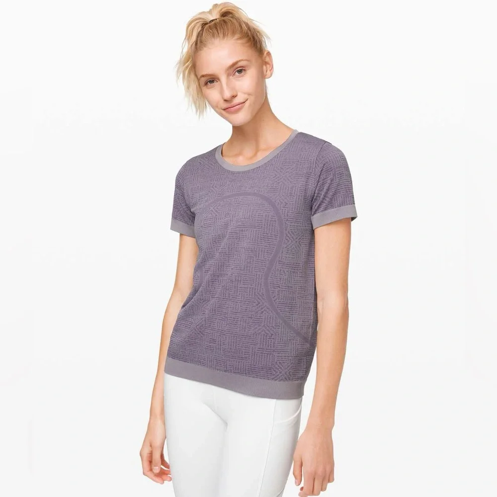 Lululemon Swiftly Relaxed Short Sleeve Shirt Purple Quartz Violet Grey